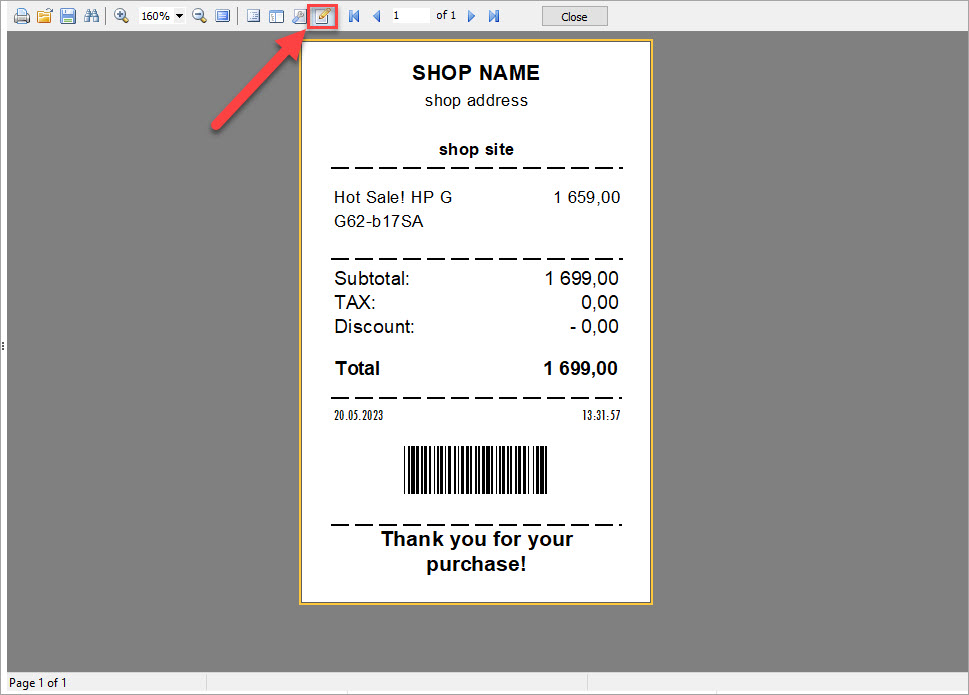 WooCommerce Store Manager Editing Receipt