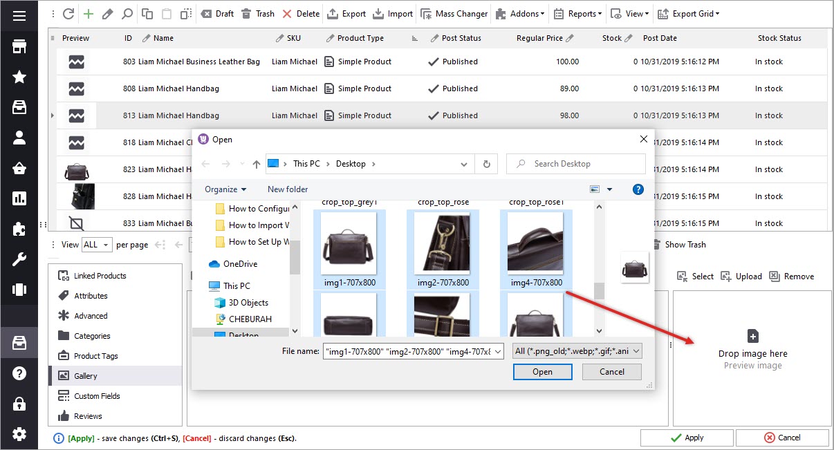 Adding Images to WooCommerce Product via Drag and Drop Option