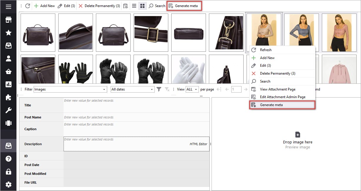 Generate Meta Option for WooCommerce Product Images