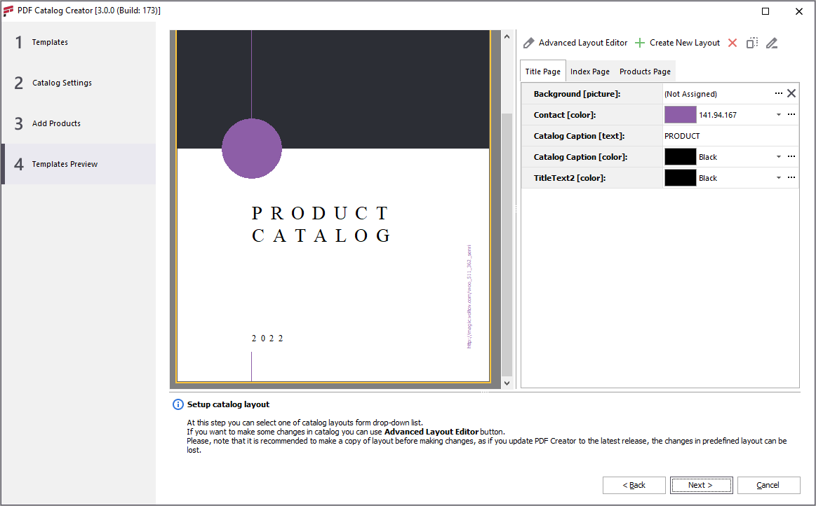 Template Preview in WooCommerce PDF Catalog Creator
