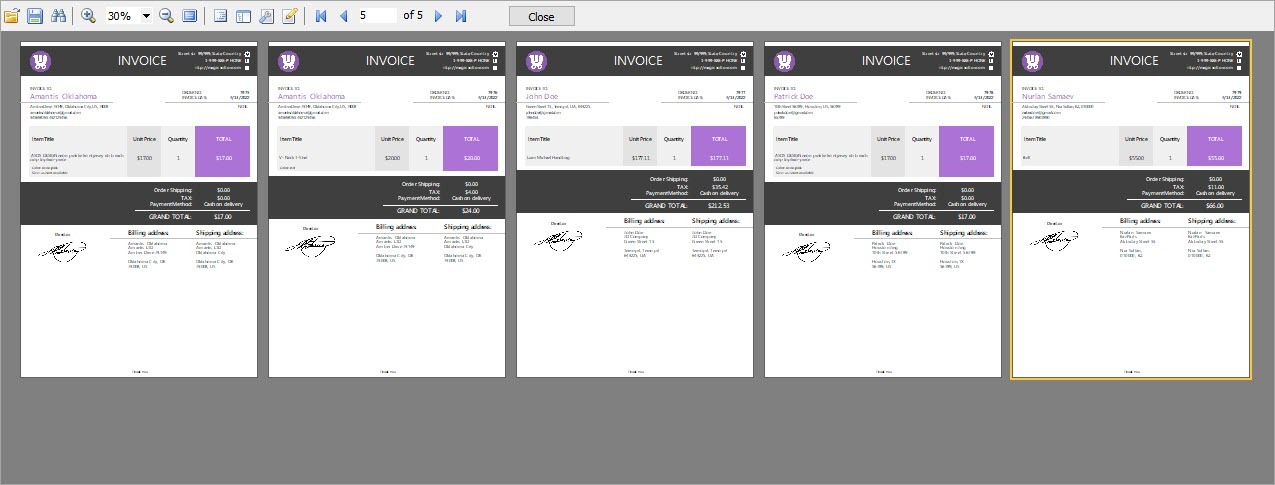 WooCommerce Invoices for Orders in Bulk