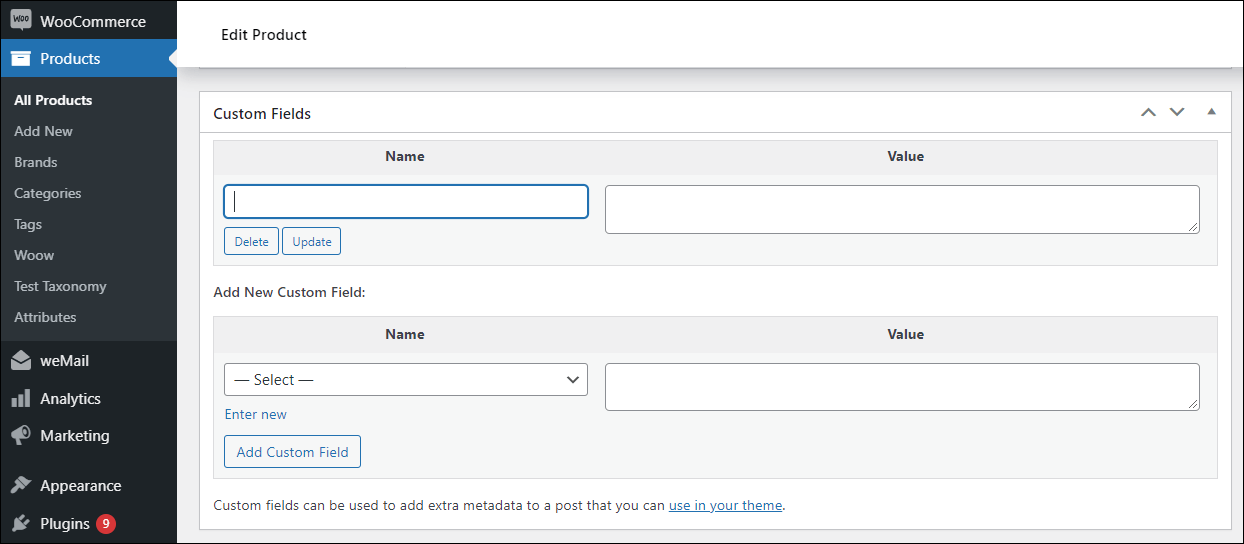 WooCommerce Product Custom Fields in the Backend