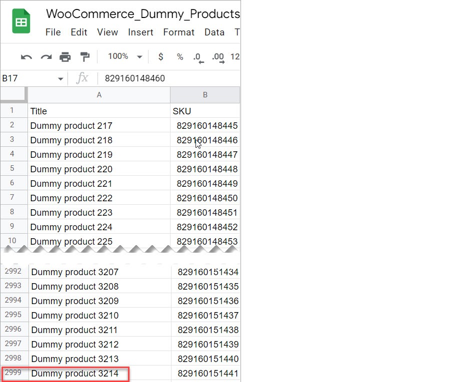 WooCommerce Store Manager Dummy Products File