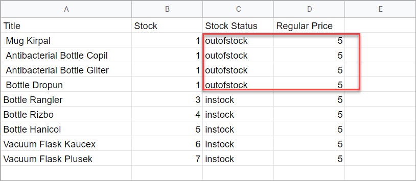 WooCommerce Store Manager Outofstock Products File