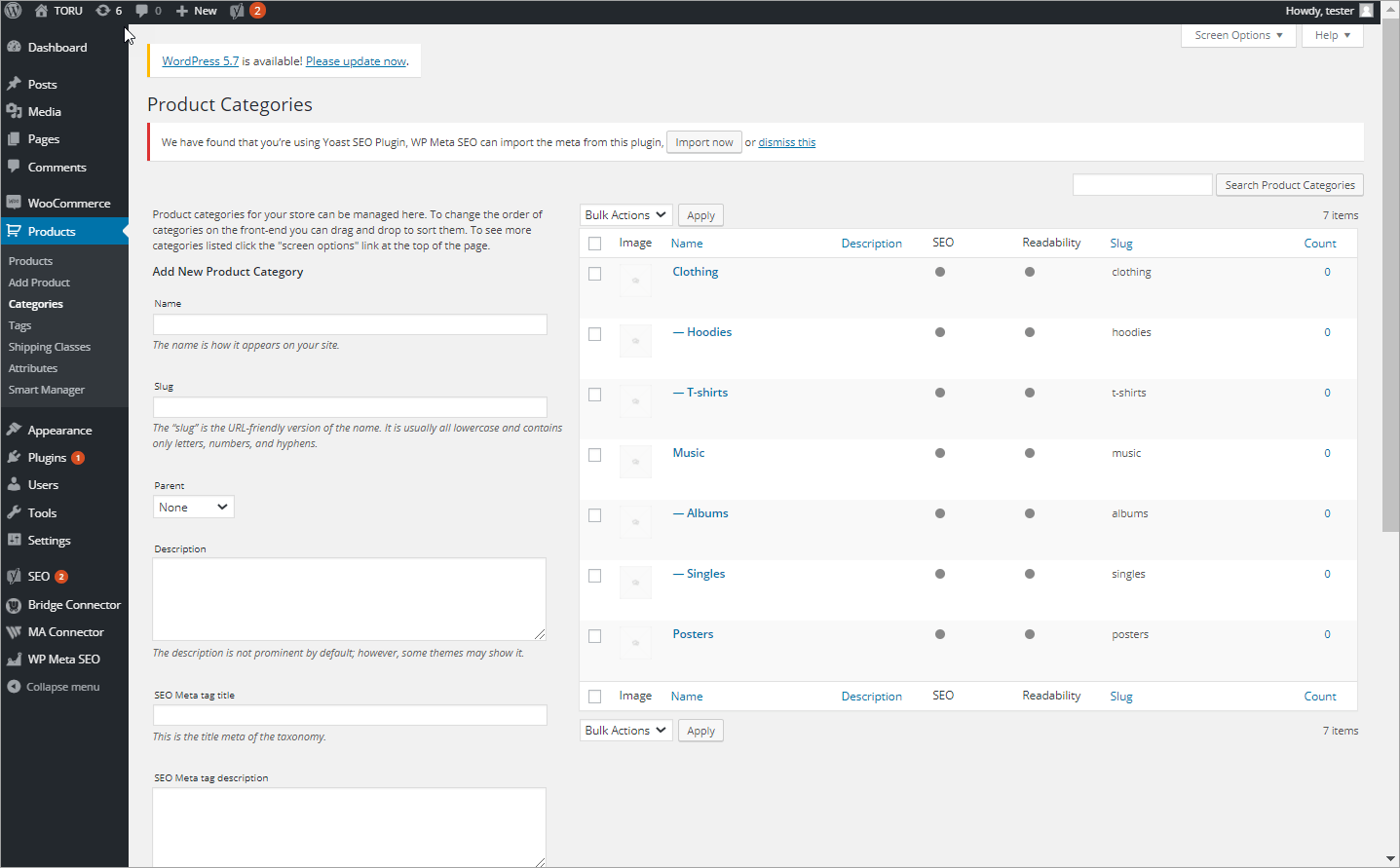 WooCommerce Categories Imported From Google Sheets