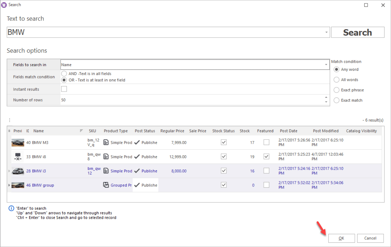 WooCommerce Store Manager Search Linked Products