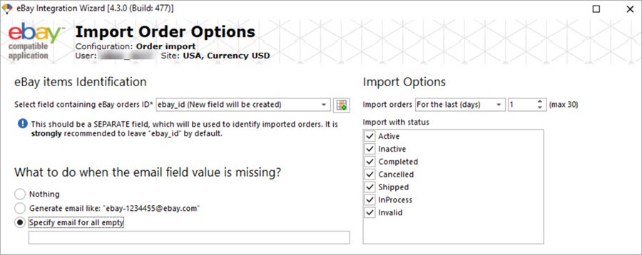 eBay to WooCommerce Launch Integration Import Orders Import Options