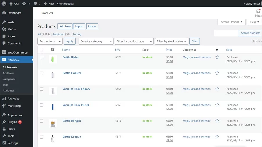 WooCommerce Store Manager Import Products Published