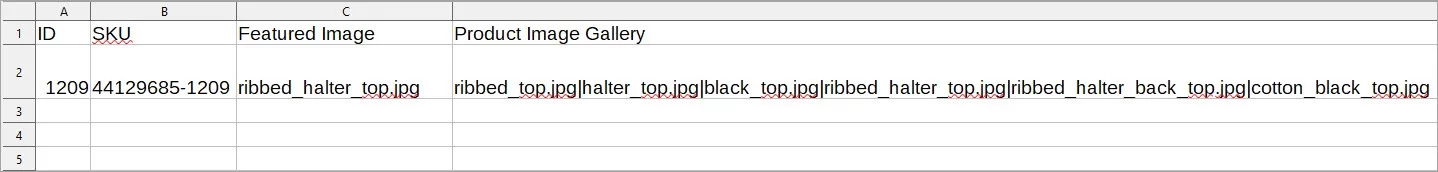 WooCommerce Images Import File Sample