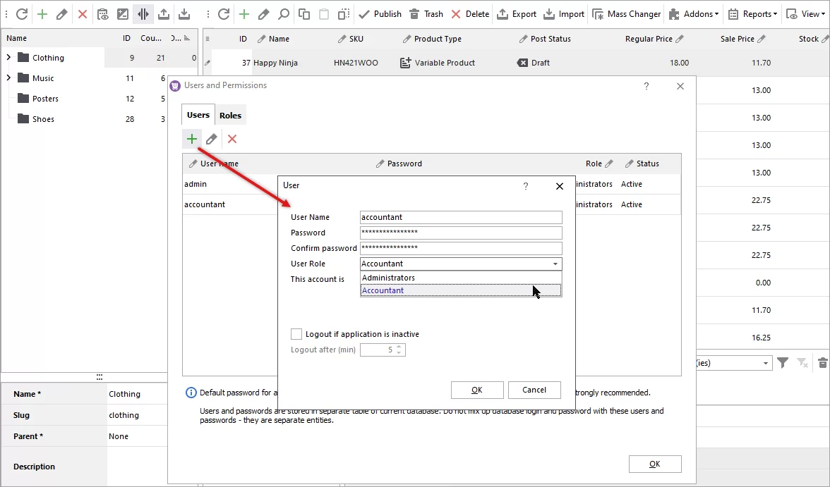 New User in WooCommerce Access Management Functionality