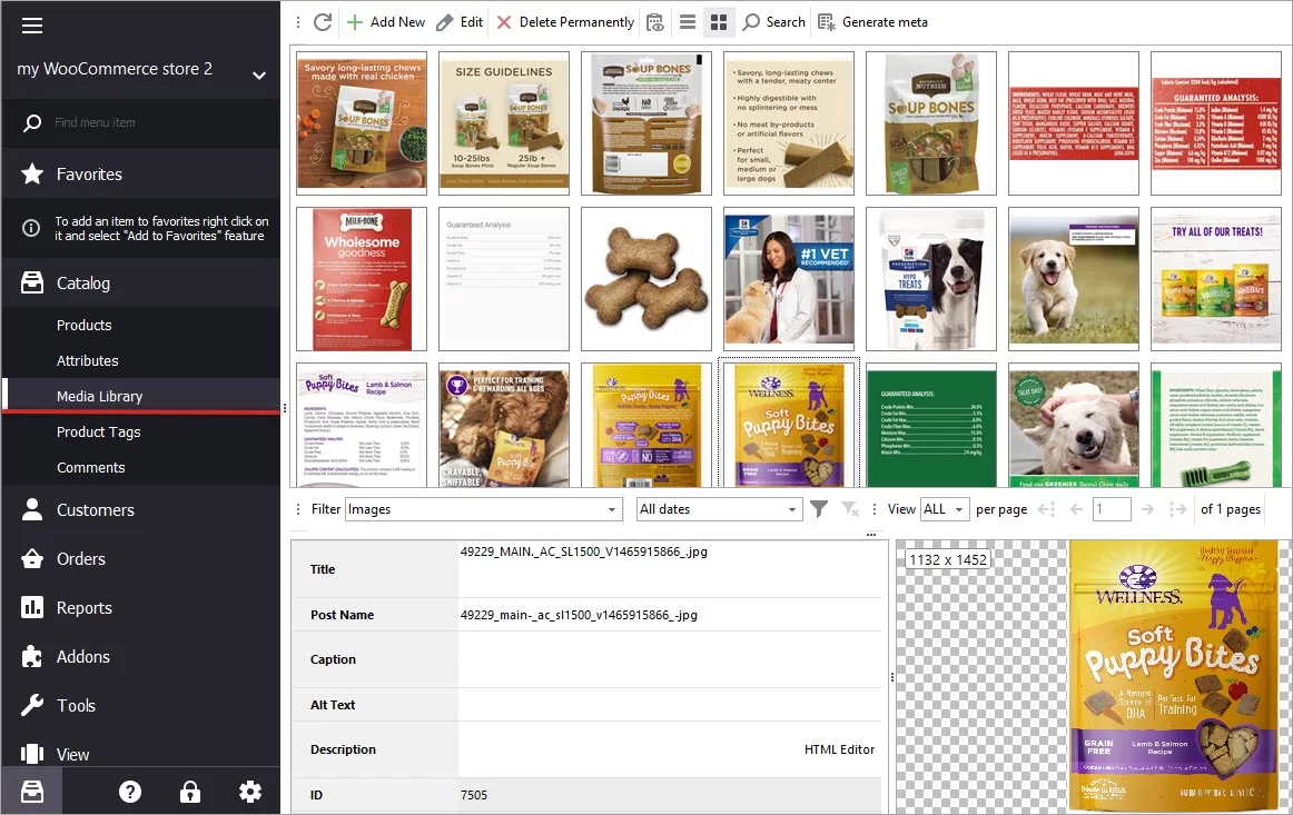 WooCommerce Media Library in Store Manager