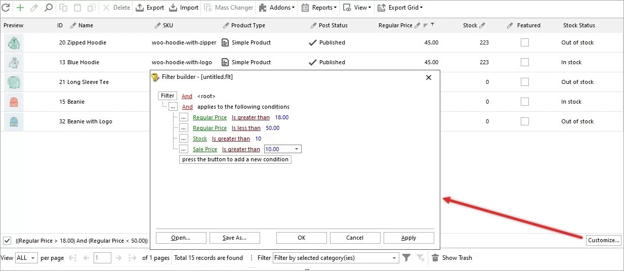 Customized WooCommerce Product Filter Builder