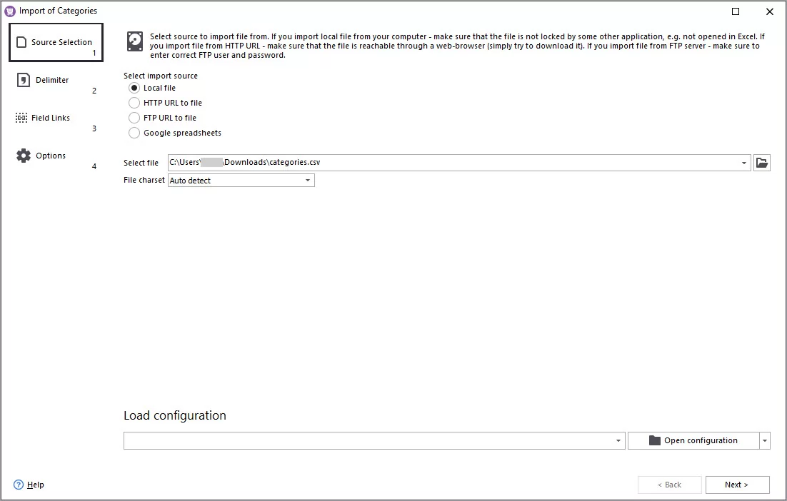 WooCommere Import Categories File Location