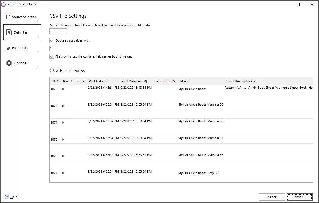 File Delimiters During Import of WooCommerce Variables
