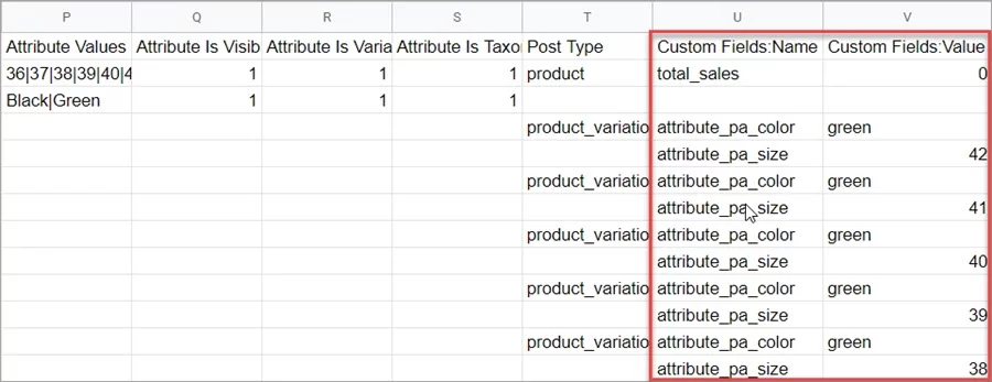 WooCommerce Store Manager Import Variations Custom Fields