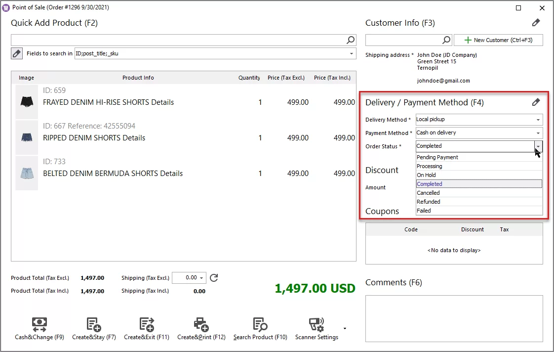 Delivery and Payment Method Setup In WooCommerce POS