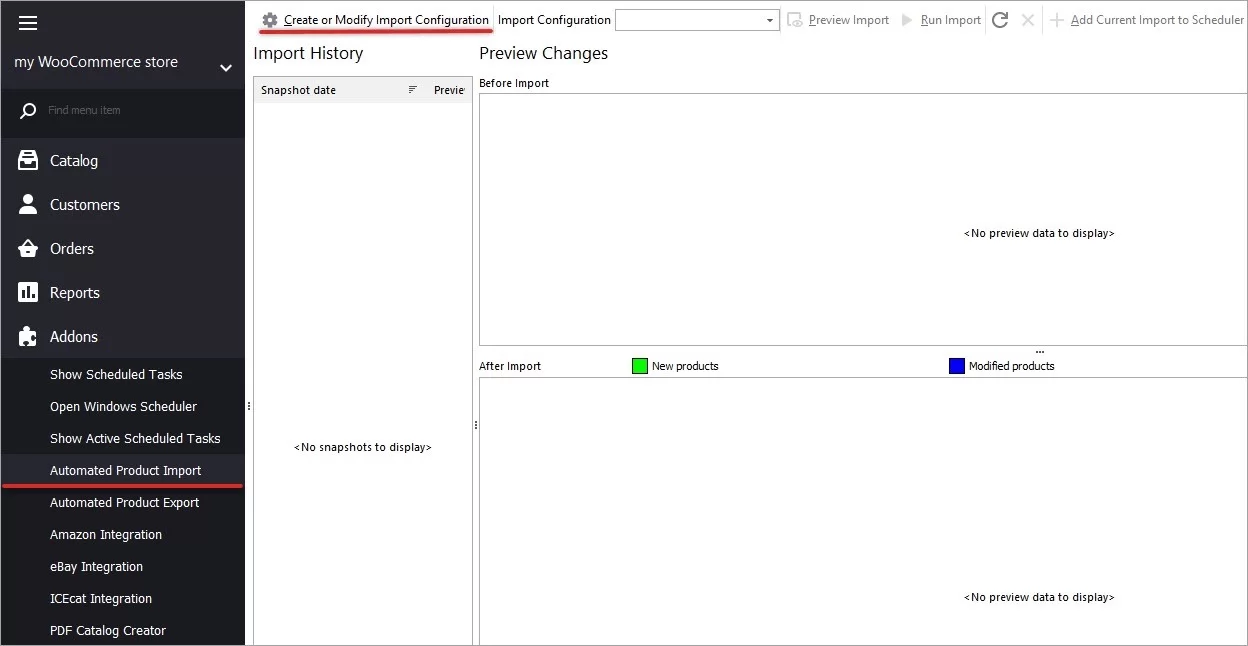 Creating Autoimport Configuration in WooCommerce Manager