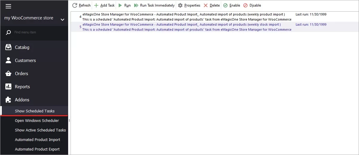 Scheduled WooCommerce Automated Import Tasks