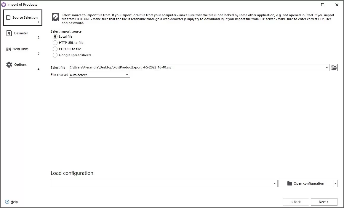Source and File Selection for WooCommerce Product Autoimport