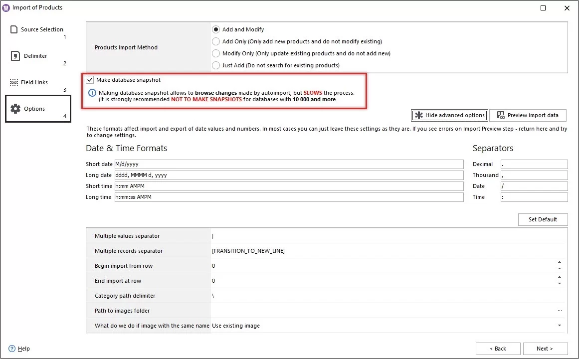 WooCommerce Autoimport Options