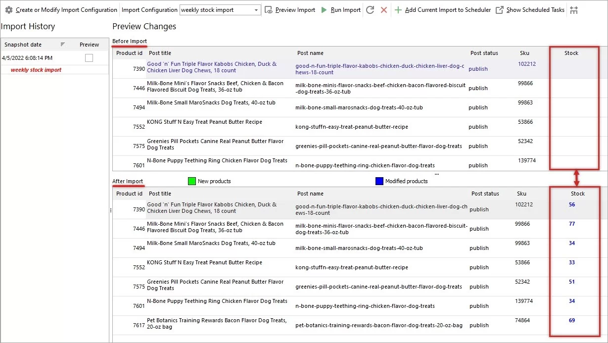 WooCommerce Product Autoimport Result