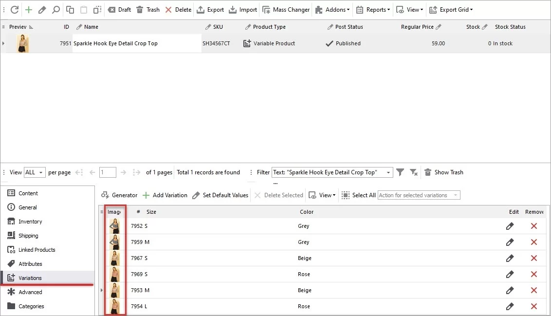 Imported WooCommerce Variation Images