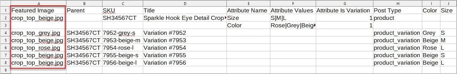 WooCommerce Variation Images Import File