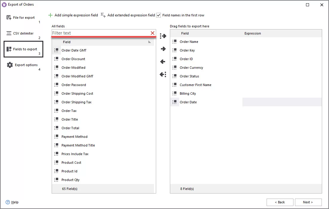 WooCommerce Order Export Add Fields