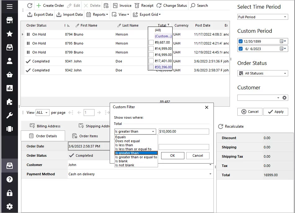 WooCommerce Store  Manager Filter Orders