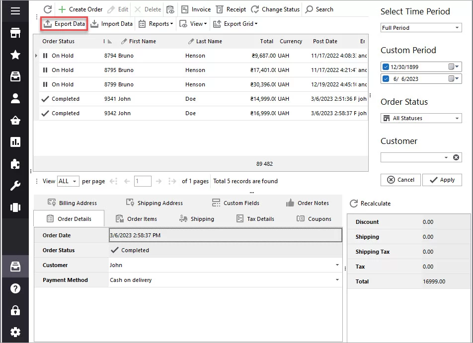 WooCommerce Store Manager Order Export Wizard Launch