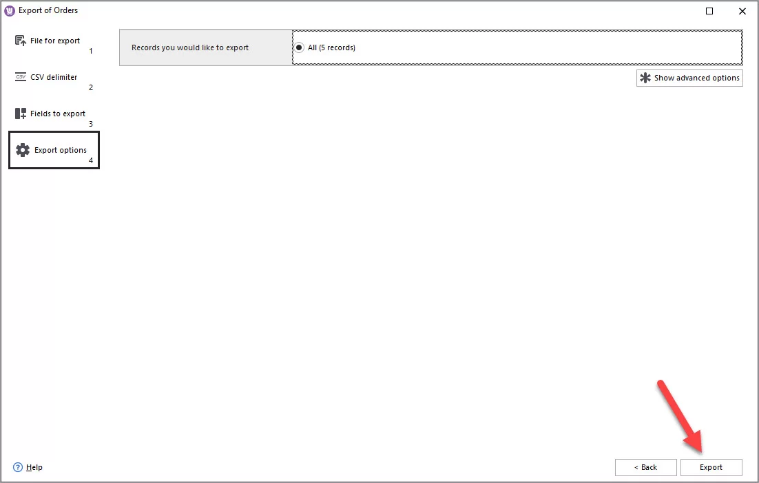 WooCommerce Store Manager Order Export Run