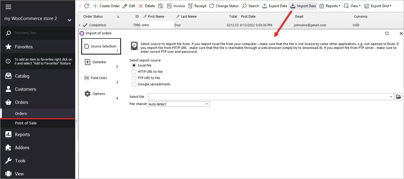 WooCommerce Orders Import Wizard Launch