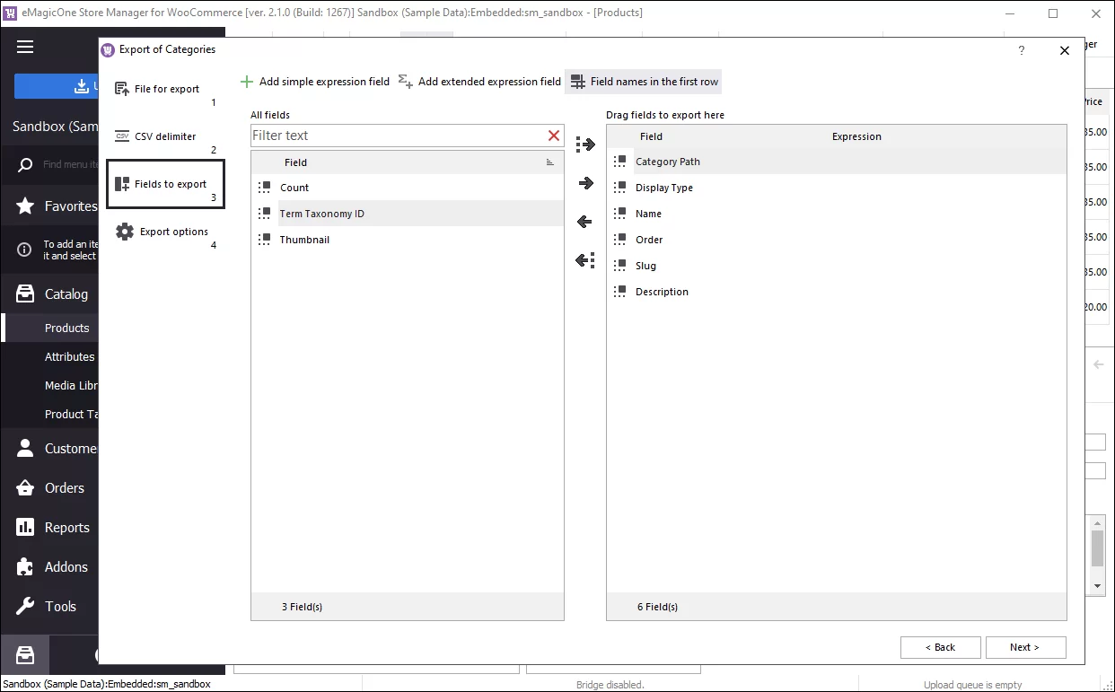 Fields for WooCommerce Categories Export