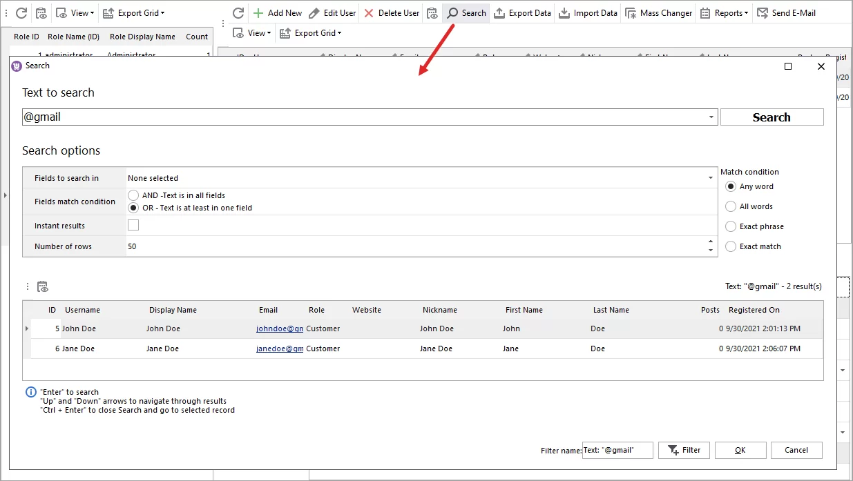 Advanced WooCommerce Customer Search