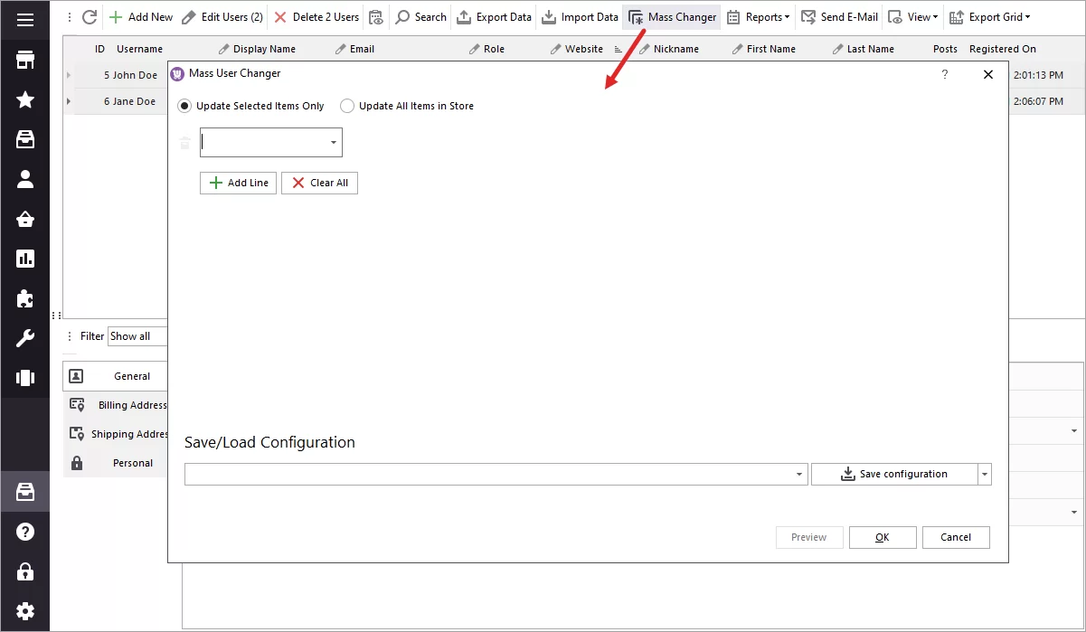 Mass Operations Over WooCommerce Customers