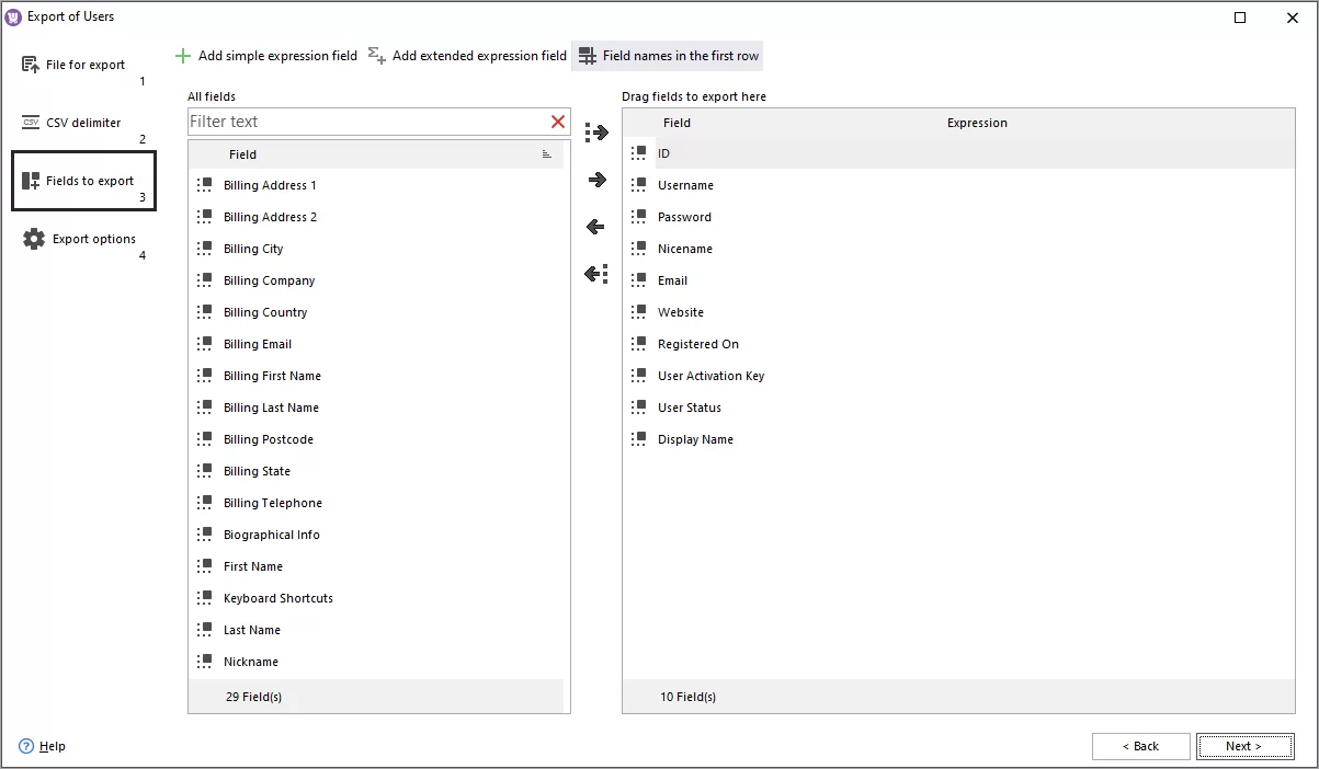 WooCommerce Customer Fields for Export