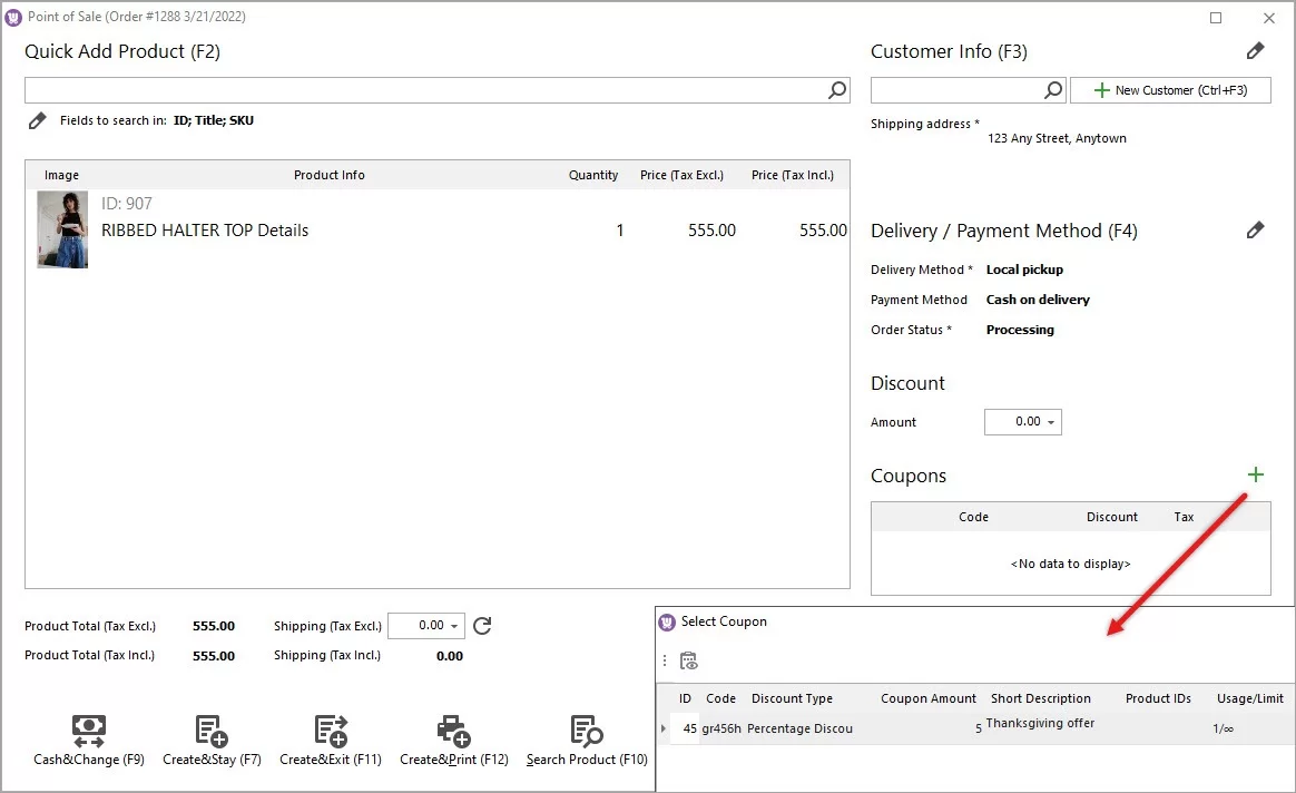 WooCommerce Coupon Applying in POS