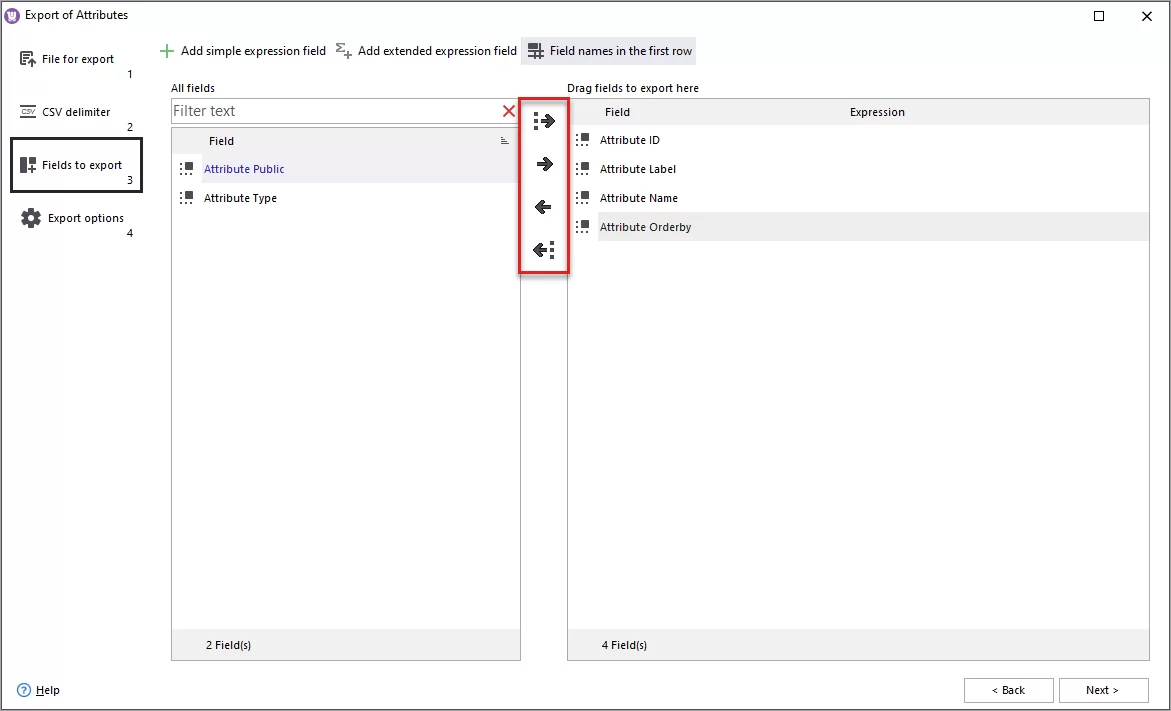 WooCommerce Attribute Fields Selection for Export