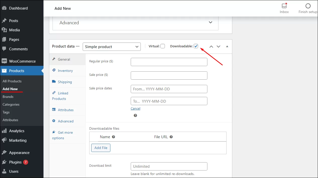 Create WooCommerce Downloadable Product in the Admin
