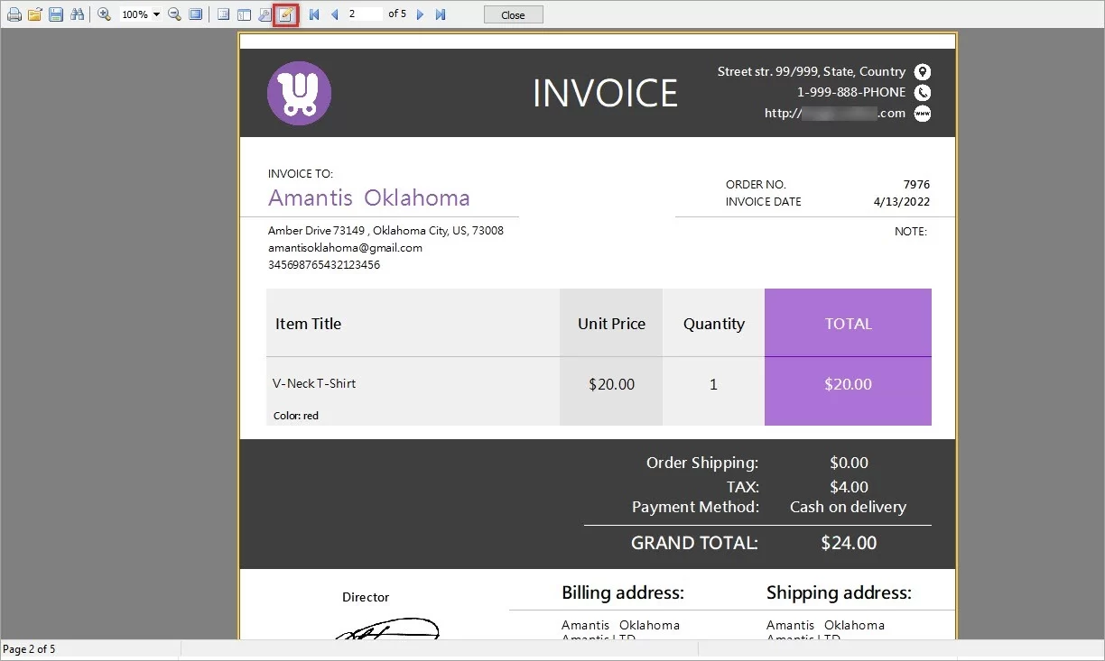 Editing WooCommerce Invoice Option