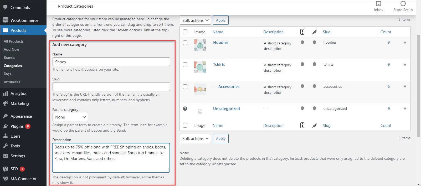 Add New WooCommerce Category Details