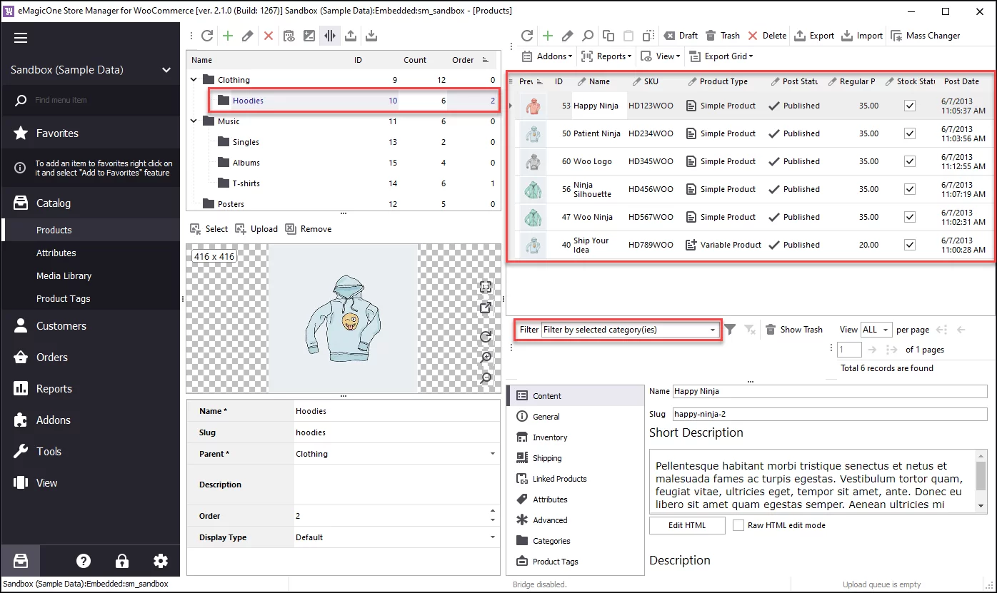 WooCommerce Category Section and Its Product List Side by Side