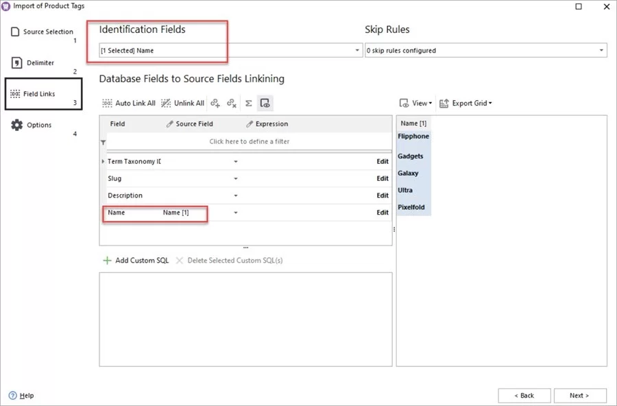 WooCommerce Store Manager Import Tags Mapping