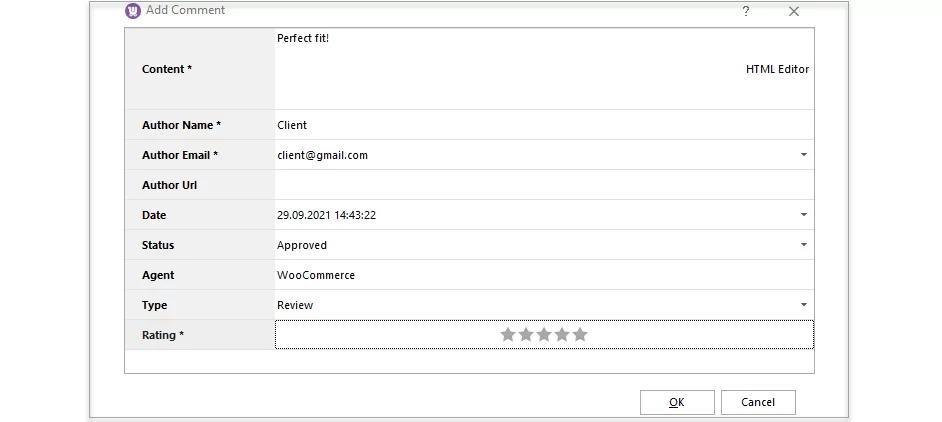 WooCommerce Store Manager Add Comment Details