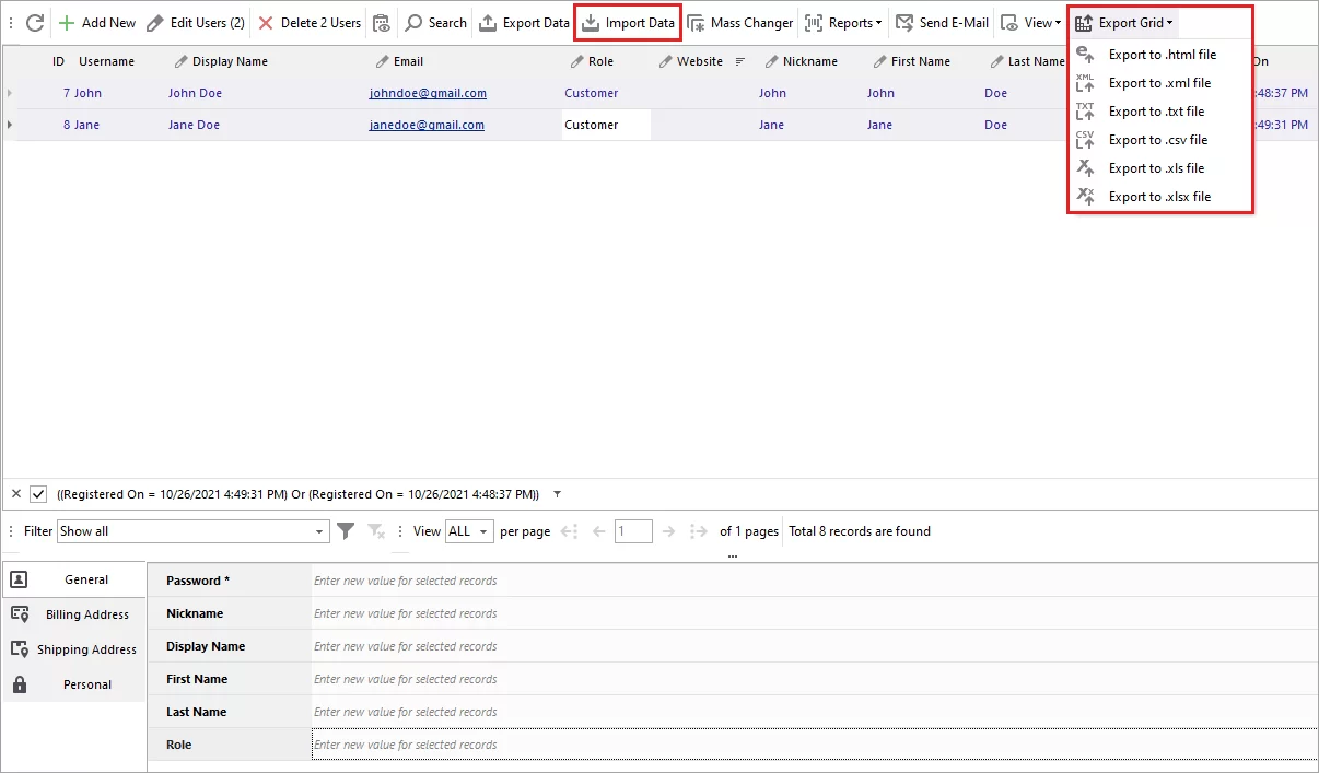 Import And Export WooCommerce Users in Bulk