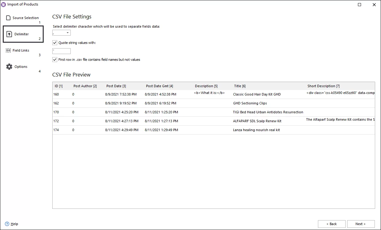 WooComerce Grouped Products Import File Settings