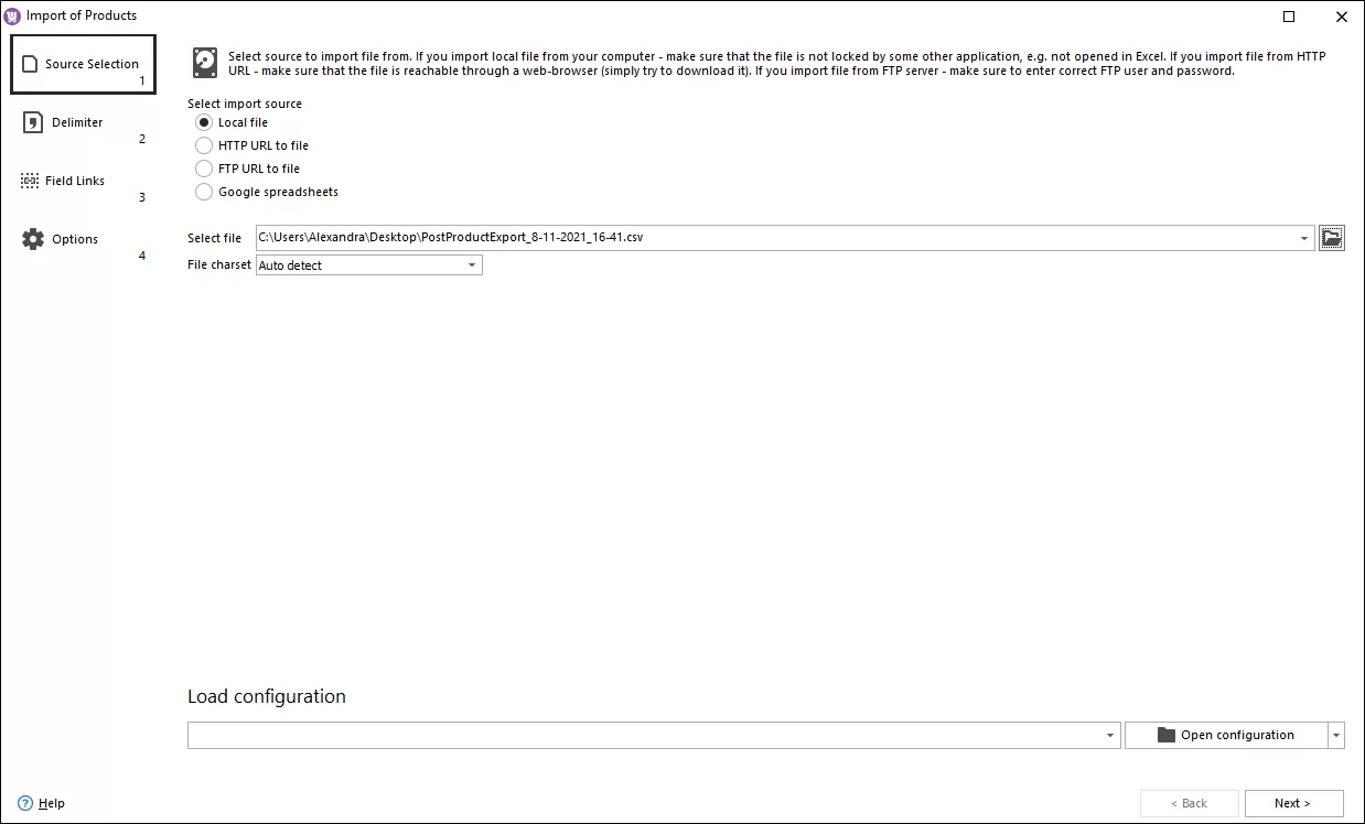 WooCommerce Grouped Products Import File in the Wizard