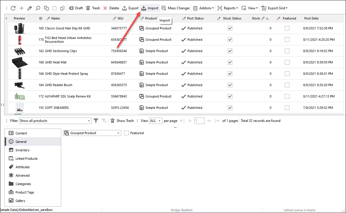 WooCommerce Grouped Products Import Wizard Launching