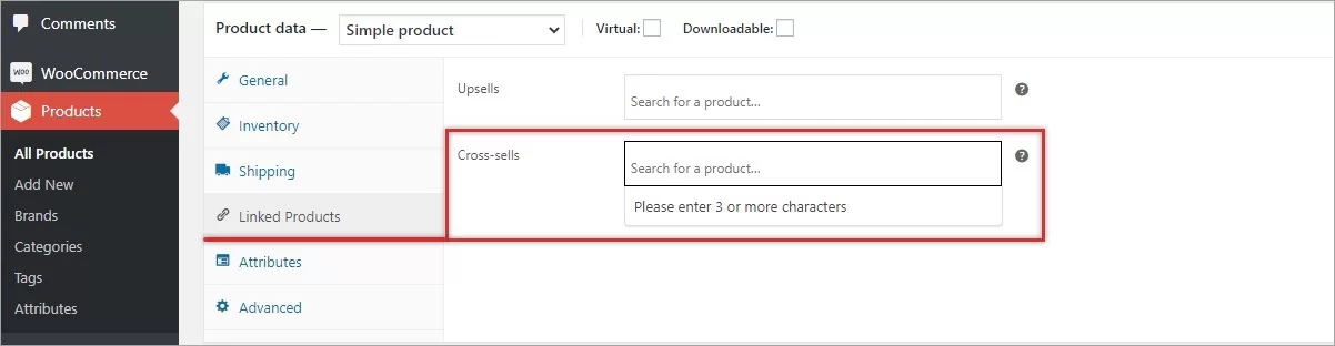 WooCommerce Cross Sell Product in the Admin