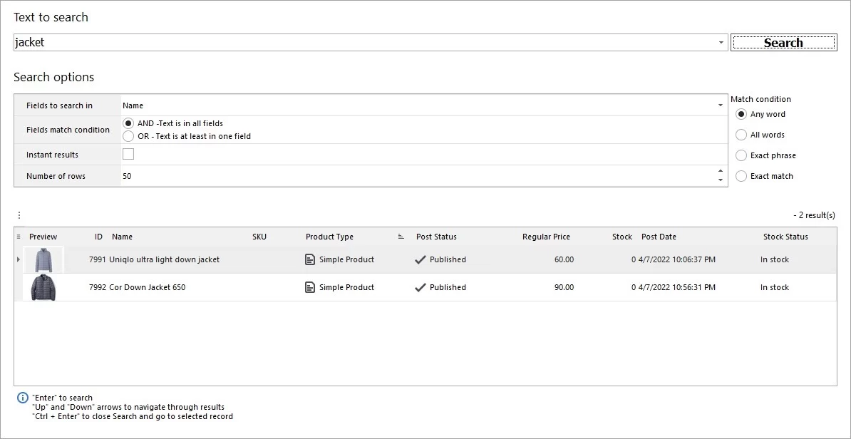 WooCommerce Up-sell Products in Search